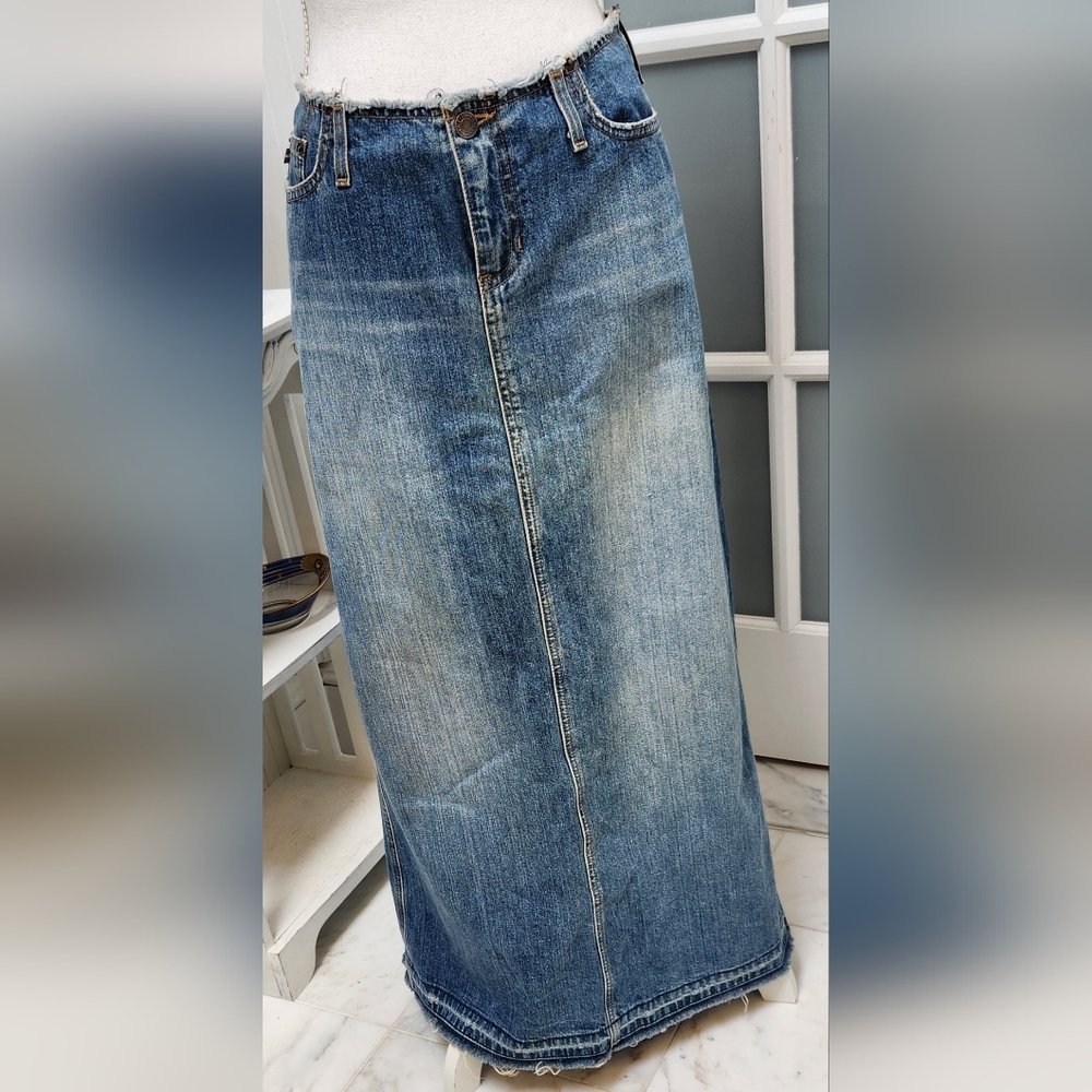 Vintage ABERCROMBIE & FITCH Denim Maxi Skirt EUC